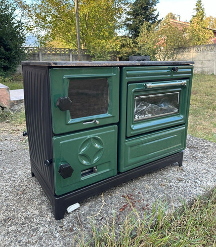 Stufa legna smaltata verde - legna,