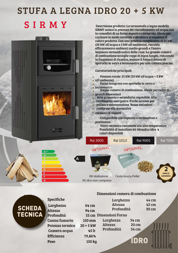 Stufa legna idro con forno - stufa, a